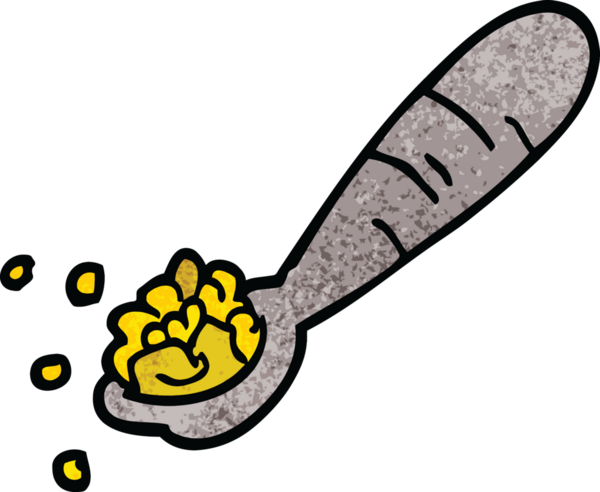 Bir insan tarafından çizilmiş mısır gevreği kaşığı.