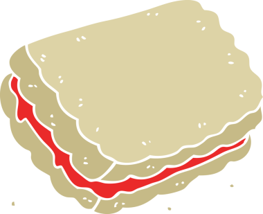 Bir insan tarafından çizilmiş düz renkli çizgi film bisküvisi