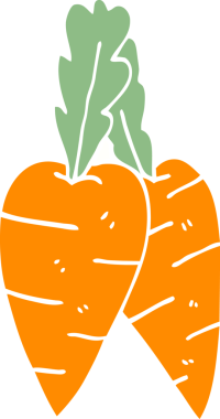 Bir insan tarafından çizilmiş karalama havuçları.