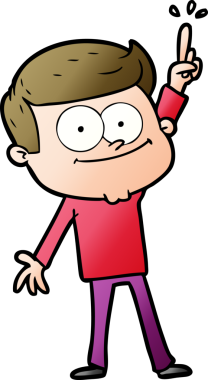 Bir insan tarafından çizilmiş gülümseyen adam.