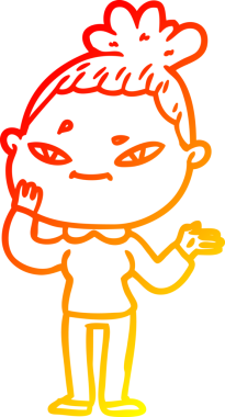 Bir insan tarafından çizilmiş bir karikatür kadın çizimi