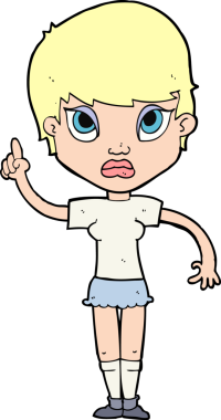 Bir insan tarafından çizilmiş bir fikri olan çizgi film kızı.