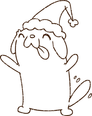 Bir insan tarafından çizilen neşeli köpek kömürü.