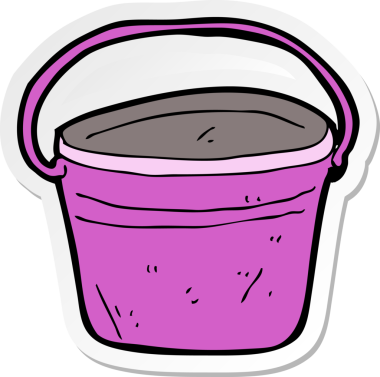 Bir insan tarafından çizilmiş metal bir kovanın çıkartması.