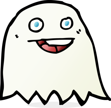 Bir insan tarafından çizilmiş çizgi film hayaleti.