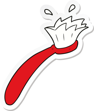 Bir insan tarafından çizilmiş diş fırçasının çıkartması.