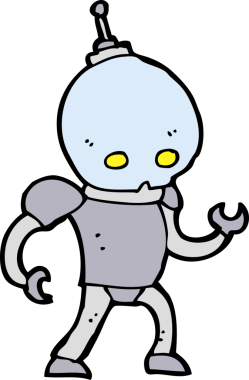 Bir insan tarafından çizilmiş uzaylı robot.