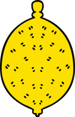 Bir insan tarafından çizilmiş garip bir çizgi film limonu.