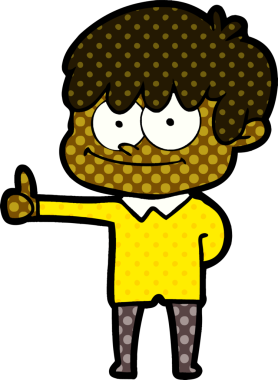 Bir insan tarafından çizilmiş mutlu çizgi film adamı.