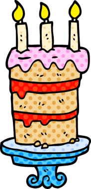 Bir insan tarafından çizilmiş karalama doğum günü pastası.