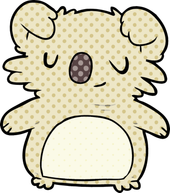 Bir insan tarafından çizilmiş sevimli çizgi film koalası.