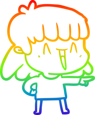 gökkuşağı gradyan çizimi bir insan tarafından çizilmiş bir karikatür kadın