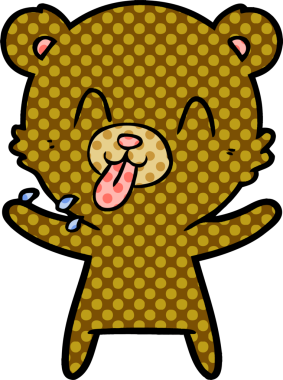 Bir insan tarafından çizilmiş bir çizgi film karakteri.