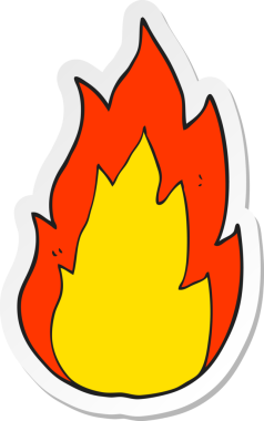 Bir insan tarafından çizilmiş karikatür ateşinin çıkartması.