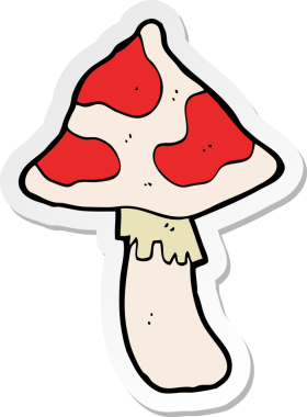 Bir insan tarafından çizilmiş bir mantar yapıştırması.