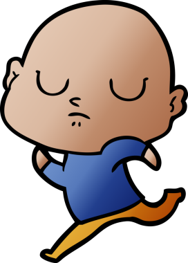 bir insan tarafından çizilmiş kel bir adam.