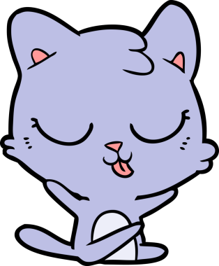 Bir insan tarafından çizilmiş çizgi film kedisi.