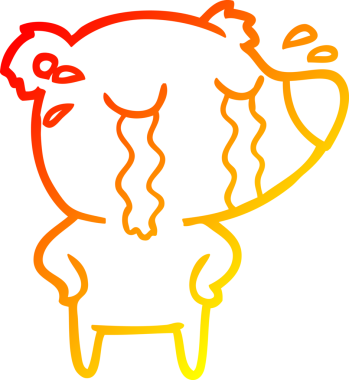 Bir insan tarafından çizilmiş ağlayan kutup ayısının sıcak çizgi çizimi