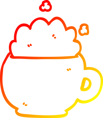 Bir insan tarafından çizilmiş bir karikatürün sıcak gradyan çizimi