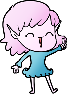 Bir insan tarafından çizilmiş bir elf kızı.