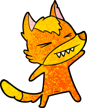 Bir insan tarafından çizilmiş tilki çizgi film karakteri