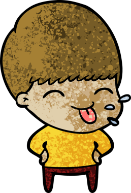 Bir insan tarafından çizilmiş komik çizgi film çocuğu.