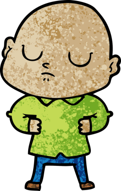 bir insan tarafından çizilmiş kel bir adam.