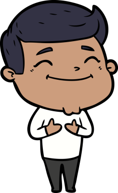 Bir insan tarafından çizilmiş mutlu çizgi film adamı.