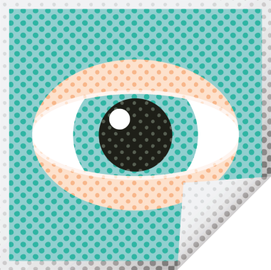 bir insan tarafından çizilmiş göz çizimi vektör kare etiketi