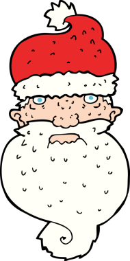 Bir insan tarafından çizilmiş acımasız Noel Baba yüzü.