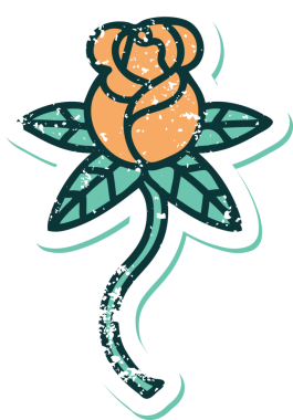 Bir insan tarafından çizilmiş gülün sembolik dövmeli görüntüsü