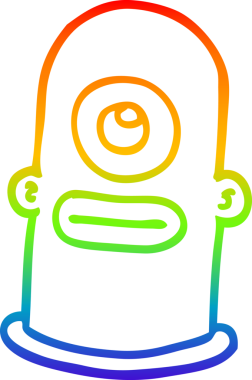 Gökkuşağı gradyan çizgisi bir insan tarafından çizilmiş uzaylı bir çizgi.