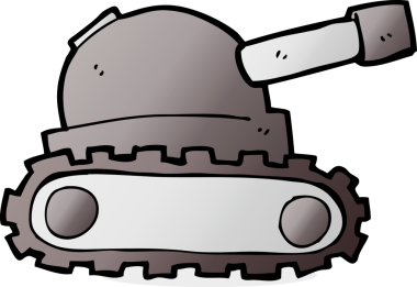 bir insan tarafından çizilmiş karikatür tankı