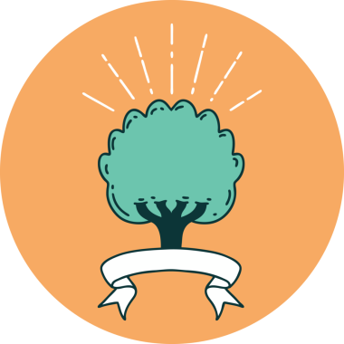 Bir insan tarafından çizilmiş dövme tarzı bir ağacın simgesi