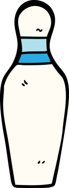Bir insan tarafından çizilmiş karalama bovling pimi.