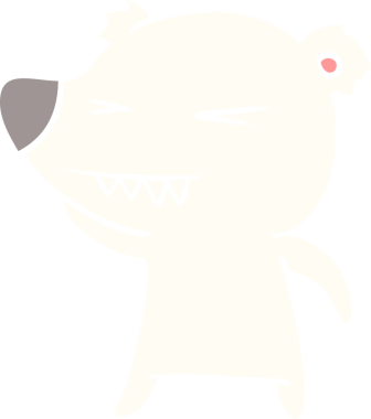 kızgın kutup ayısı düz renkli çizgi film bir insan tarafından çizildi.