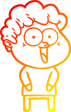 Bir insan tarafından çizilmiş mutlu bir adamın çizgi çizimi.