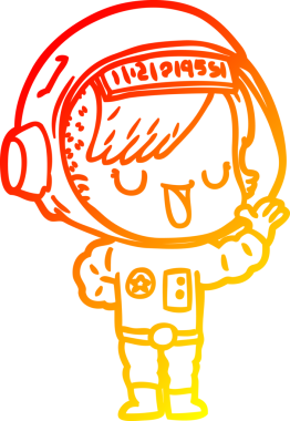 Bir insan tarafından çizilmiş bir astronot kadın çizgi çizimi.