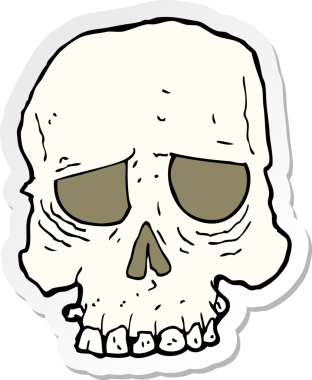 Bir insan tarafından çizilmiş ürkütücü bir karikatür çıkartması.