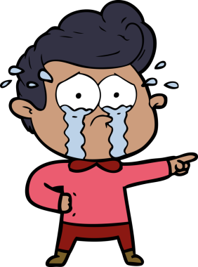 Bir insan tarafından çizilmiş ağlayan bir karikatür.