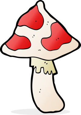 Bir insan tarafından çizilmiş mantar taburesi.