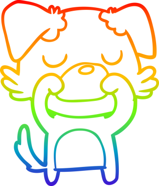 gökkuşağı gradyan çizimi bir insan tarafından çizilmiş bir çizgi köpek