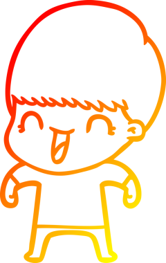 Bir insan tarafından çizilmiş mutlu çizgi film çocuğu çizimi.