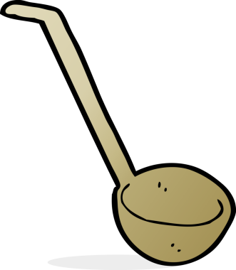 bir insan tarafından çizilmiş bir kepçe.