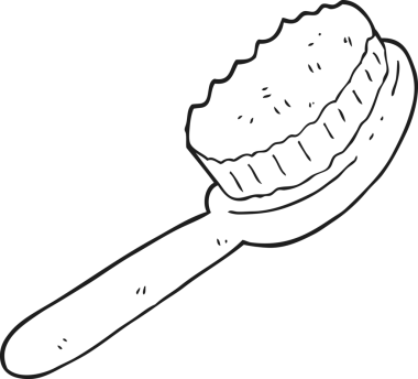 Bir insan tarafından çizilmiş siyah beyaz karikatür fırçası.