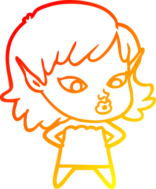 Bir insan tarafından çizilmiş güzel bir elf kızı çizimi.