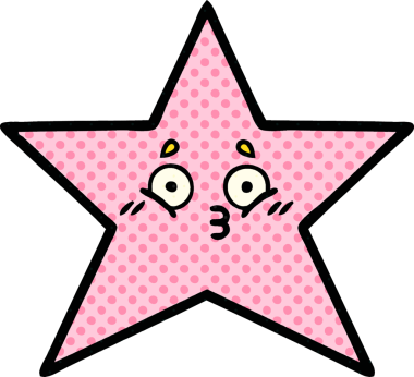 Bir insan tarafından çizilmiş yıldız balığı çizgi filmi.