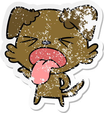 Bir insan tarafından çizilmiş iğrenç bir karikatür çıkartması.