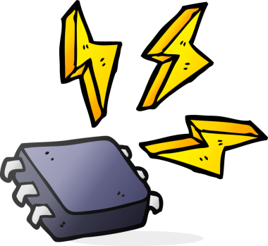 Bir insan tarafından çizilmiş serbest çizim bilgisayar çipi