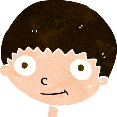 Bir insan tarafından çizilmiş mutlu çocuk çizgi filmi.